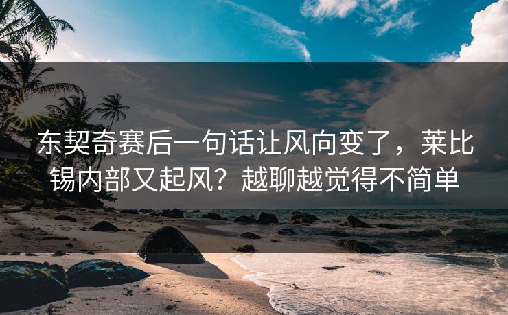 东契奇赛后一句话让风向变了,莱比锡内部又起风?越聊越觉得不简单 东契奇赛后一句话让风向变了,莱比锡内部又起风?越聊越觉得不简单