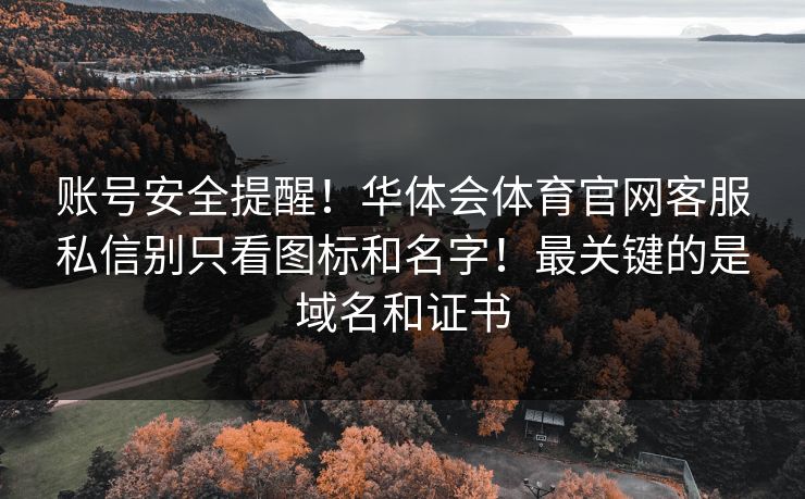 账号安全提醒!华体会体育官网客服私信别只看图标和名字!最关键的是域名和证书 账号安全提醒!华体会体育官网客服私信别只看图标和名字!最关键的是域名和证书